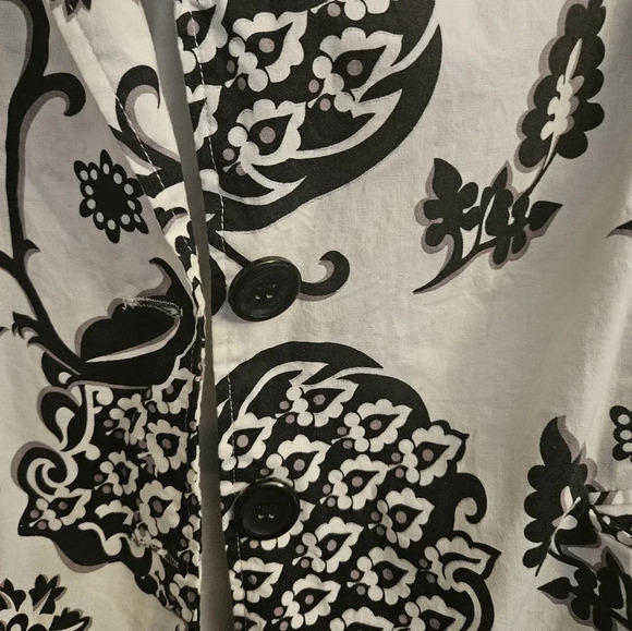 Notations Cotton Button Down Blazer Lined - Women Plus (2X) - Picture 5 of 6